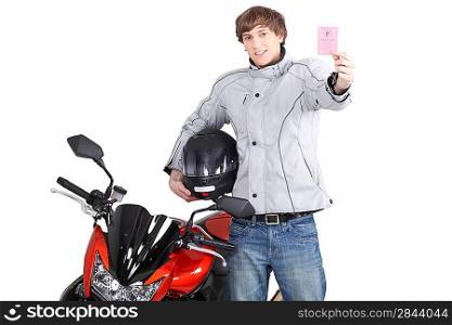 Young person with motorbike license