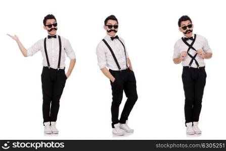 Young positive man isolated on white