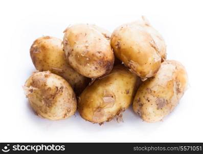 Young potato vegetable isolated on a white background