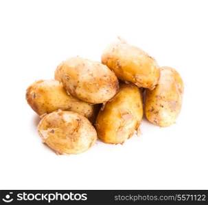Young potato vegetable isolated on a white background