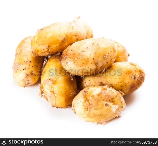Young potato vegetable isolated on a white background. The Potato isolated