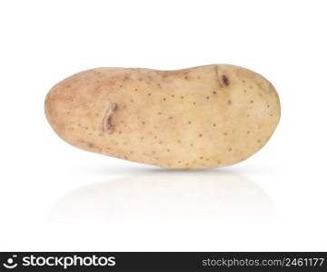 Young potatoe isolated on a white background with shadow and reflection.. Young potatoe isolated on white background with shadow and reflection.