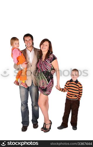 Young pregnant family with children