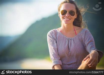 Young Pretty Girl Wearing Sunglasses Smiling
