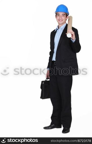 young real estate businessman posing