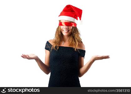 Young santa on white background