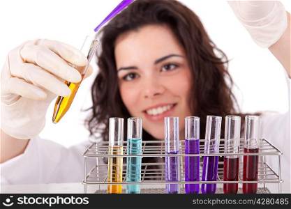 Young scientist working at laboratory