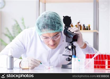 Young scientist working in the lab