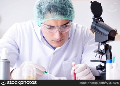 Young scientist working in the lab