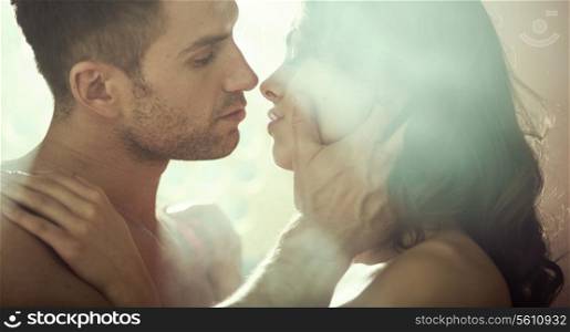 Young sensual couple during romantic evening