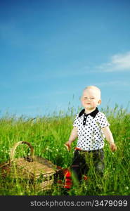 young smile boy enjoy on picnic