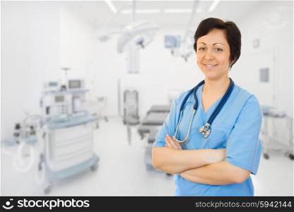 Young smiling doctor with stethoscope