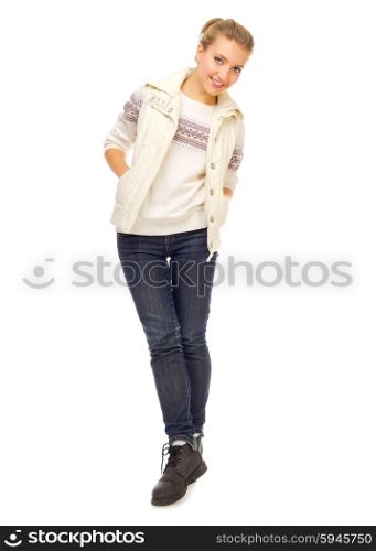 Young smiling girl isolated on whte
