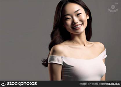 Young smiling happy woman of Asian , Generative Ai