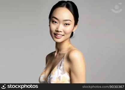 Young smiling happy woman of Asian , Generative Ai
