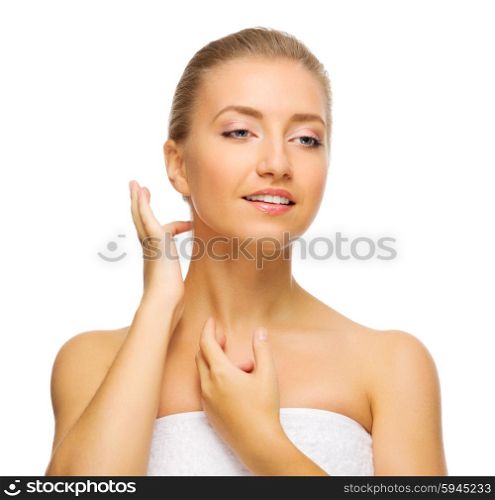 Young smiling healthy girl isolated