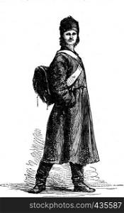 Young soldier, vintage engraved illustration. Journal des Voyage, Travel Journal, (1879-80).