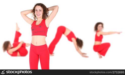 young sport girl in red