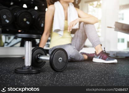 Young sport woman in gym, Fitness ,training lifestyle concept