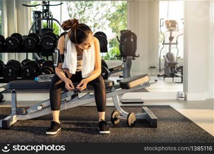 Young sport woman in gym, Fitness ,training lifestyle concept