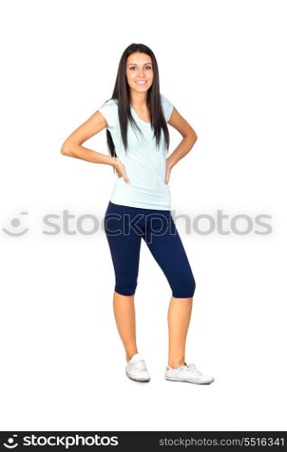 Young Sporty Girl on Isolated White Background
