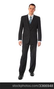 Young standing businessman full body