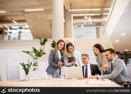 Young startup team working in the modern office