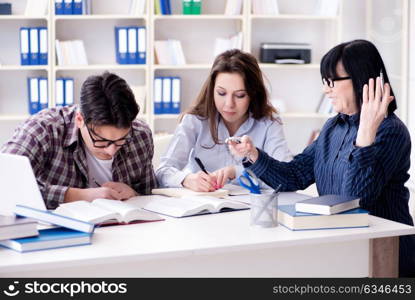 Young student and teacher during tutoring lesson