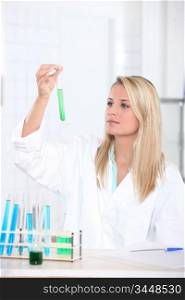 Young student in the laboratory