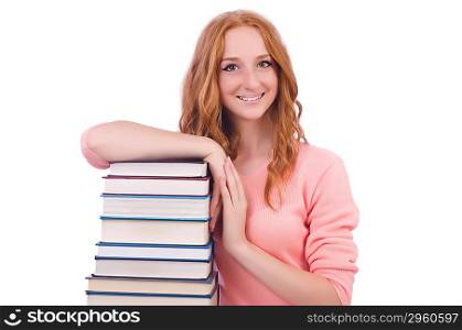 Young student isolated on the white