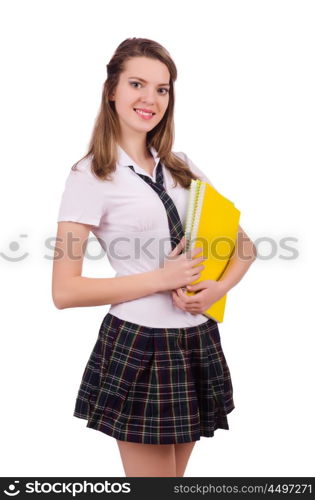 Young student isolated on the white