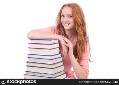 Young student isolated on the white