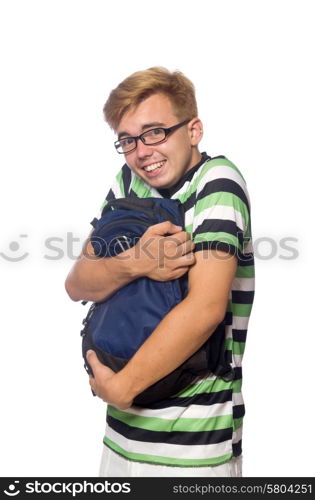 Young student isolated on the white