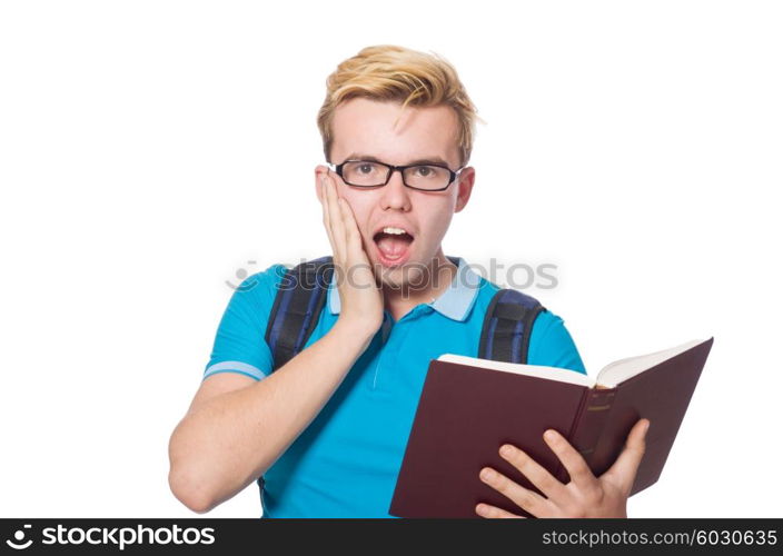 Young student isolated on the white