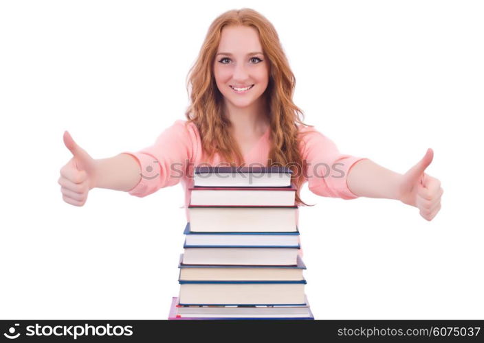 Young student isolated on the white