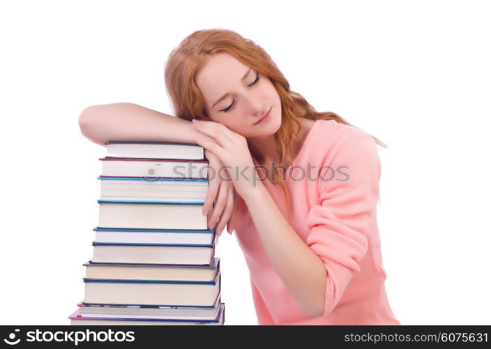 Young student isolated on the white