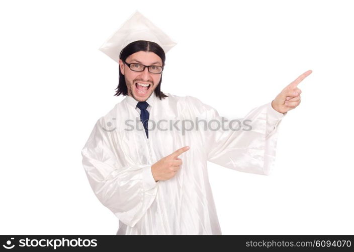 Young student isolated on the white