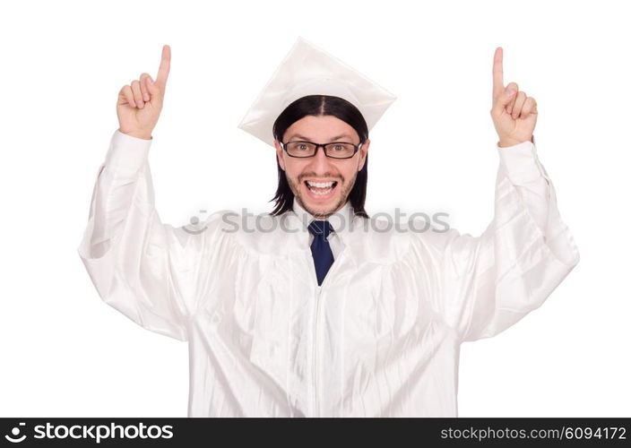 Young student isolated on the white