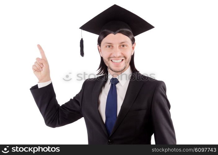 Young student isolated on the white