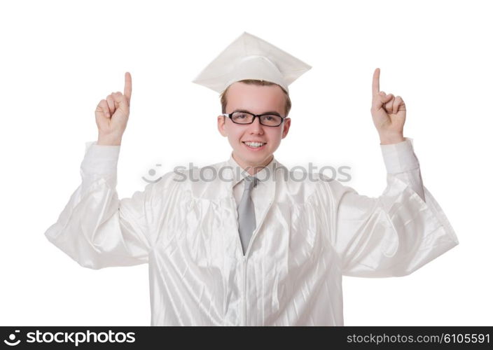 Young student isolated on the white