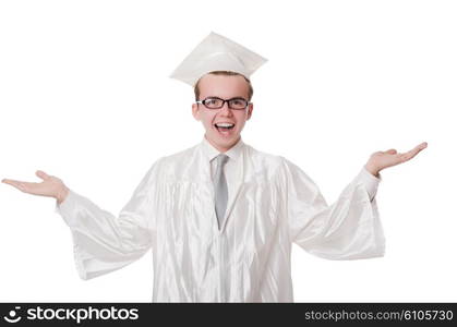 Young student isolated on the white