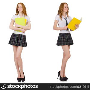 Young student isolated on the white