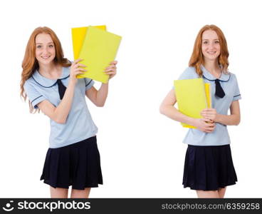 Young student isolated on the white