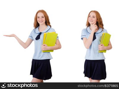 Young student isolated on the white