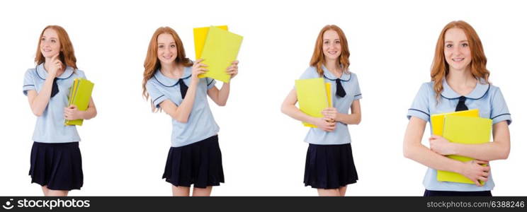 Young student isolated on the white