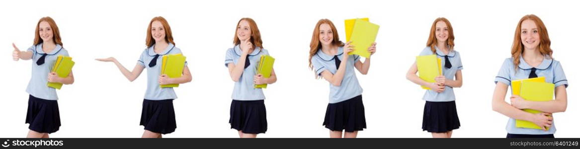 Young student isolated on the white