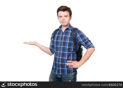 Young student isolated on the white background