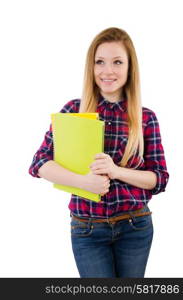 Young student isolated on the white background