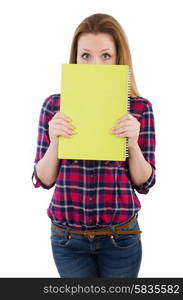 Young student isolated on the white background