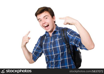 Young student isolated on the white background